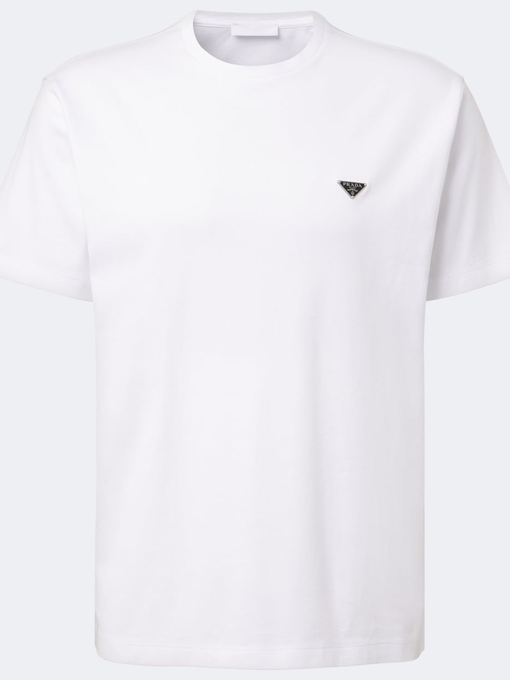 Prada Men's White Triangle Logo cotton jersey T-Shirt 1:1 SS25 Size Small